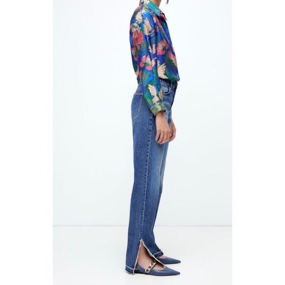 Zara Split Hem Straight Jeans - Picture 5 of 9